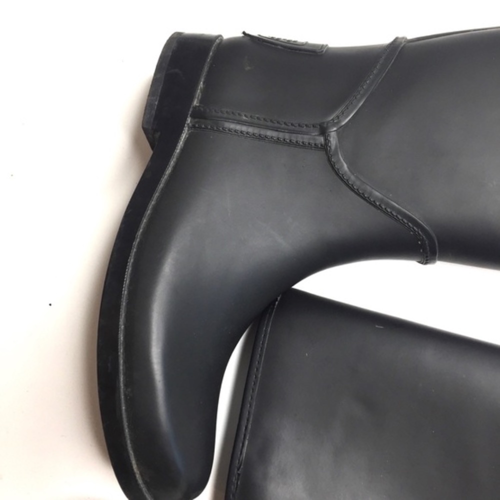 Coach Tristee Matte Black Rubber Rain Boots Size 8 - Picture 7 of 16